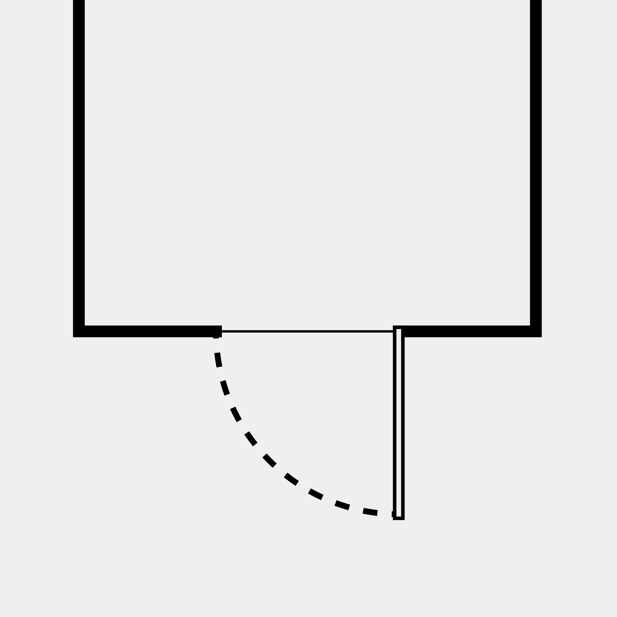 Outward opening hinged on right viewed from outside